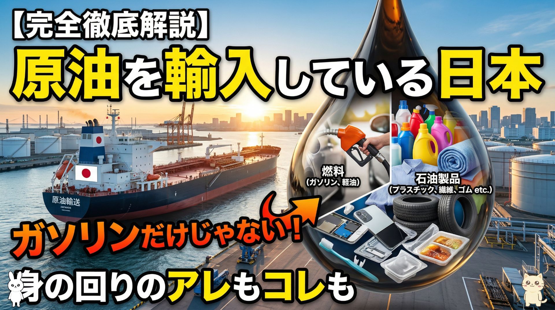 原油を輸入している日本 完全徹底解説 〜ガソリンだけじゃない！身の回りのアレもコレも「黒いダイヤ」から出来ていた〜